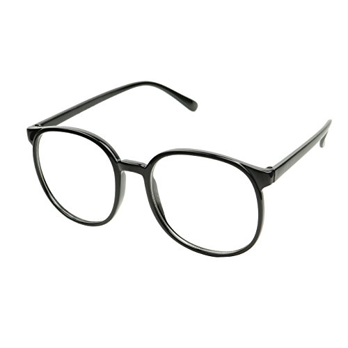 ShadyVEU Oversized Round Teardrop Aviation Style Clear Lens UV400 Costume Chic Trendy 80's 90's Sunglasses