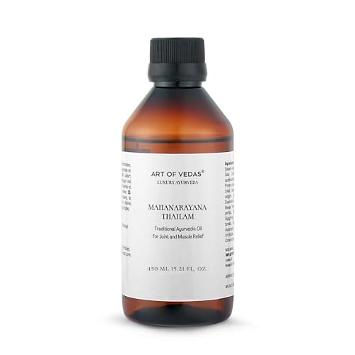 Mahanarayana Thailam 450ML - Aceite Ayurvédico Tradicional para Masajes, Bienestar de Músculos y Articulaciones, Relajante Natural, Cuidado Ayurveda para el Cuerpo y la Mente