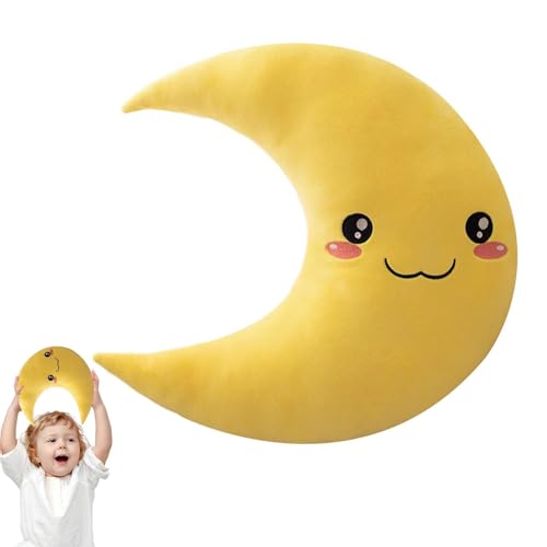 Cuscino a forma di luna – 1 x cuscino decorativo | Morbido copriletto a forma di luna | Cuscini imbottiti traspiranti | Home Decor Comfort Pillow per letto, divano decorativo per la stanza, regalo per