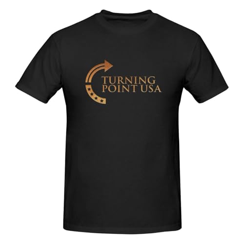 Turning Point USA Gold T-Shirt Men's Short Sleeve Crew Neck Cotton Shirt
