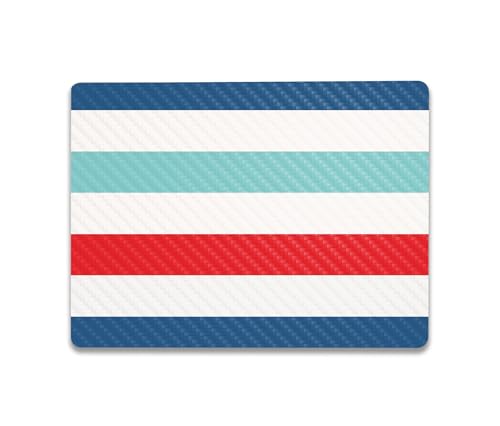 Image of MightySkins Carbon Fiber Skin Compatible with Microsoft Surface Laptop Go 3 (2023) Full Wrap Kit - Sailor Stripes | Protective Durable Textured Carbon Fiber Finish | Made in The USA
