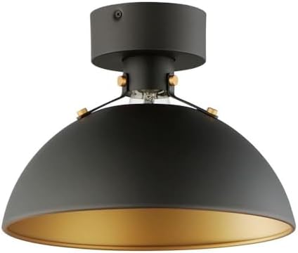 Maxim Dawn - 1 Light Semi-Flush Mount-9 Inches Tall and 12 Inches Wide-Antique Brass/Black Finish