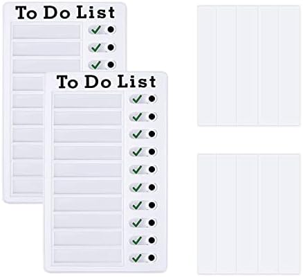2PCS to Do List Checklist Board,Chore Chart Customized for Adults Boards,Daily Schedule for Kids,Memo Checklist Chore Chart Planner Board Detachable Reusable,with 10 Blank Paper for Home Trave