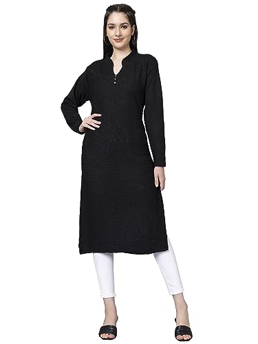 Image of Tysort Women's Winter wear Desiner Kurtas Embroidery Woolen Kurtis for Women