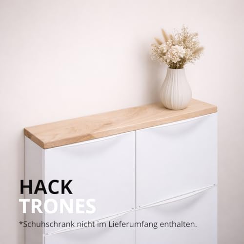 RETIMBER Works Trones Holzplatte Eiche Brett, für 3 Trones 154,1 x 15,9 x 2 cm, Abdeckplatte für Trones Schuhschrank, Brett Eiche Platte, Eichenplatte Massiv Holzplatte