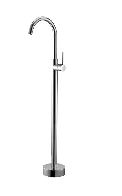 Aquieen Fluid Series Free Standing Floor Mounted Basin Mixer with Provision for Hot & Cold Water (Chrome)