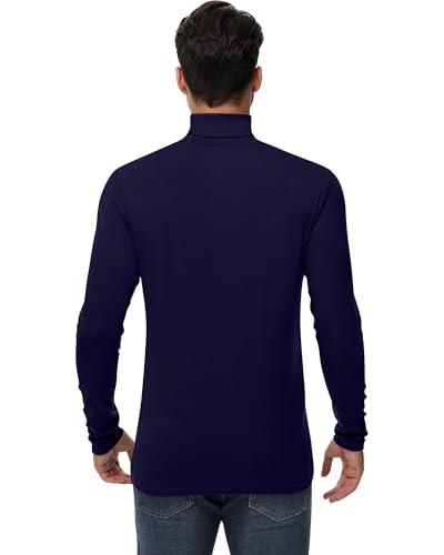 Huukeay 4 Pack Men's Turtleneck Shirts, Long Sleeve Casual Pullover Lightweight Slim Fit Knitted Sweaters Basic Soft Tops3