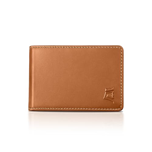 Image of Kings Loot Wallet for Men | Minimalist Slim RFID Blocking Leather Design with Cash Pocket & Card Pull Strap | Holds 1-12 Cards | Stylish & Durable Wallets (Saffron)