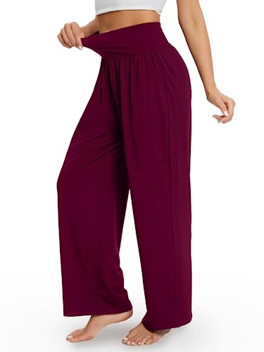 Image of Gracyoga Wide Leg Yoga Pants for Women Casual Loose Cozy Sweatpants High Waisted Lounge Pajama Flowy Pants With Pockets