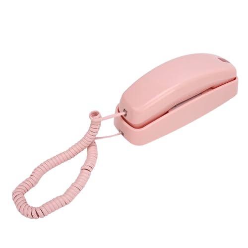 Téléphone fixe filaire rose Pissente avec sonnerie forte réglable