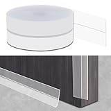 Gaahing Shower Glass Door Weather Stripping, Self-Adhesive Window Seal Strip, Peel and Stick Weatherstrip for Waterproofing and Anti-Collision Protection (Clear Silicone, 16.4FT x 0.98IN)