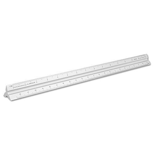 Image of Alumicolor Aluminum Mechanical Metric Solid Drafting Scale, 30CM, Silver