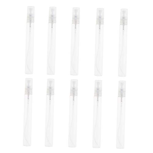 Preisvergleich Produktbild Ototec Kleine tragbare Glas-Sprühflasche, Parfümöl-Zerstäuber, nachfüllbar, leer, für biologische ätherische Öle, Pumpe, Kosmetikbehälter, 10e-Pack, 10 ml