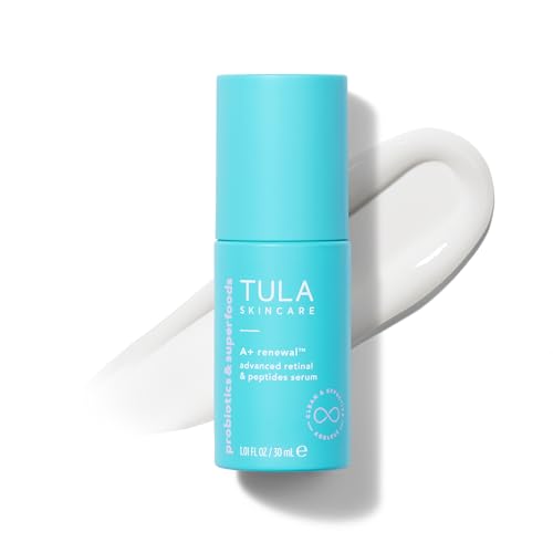 TULA Skin Care A+ Renewal Advanced Retinal + Peptides Serum - Nightly Facial Serum, Boosts Radiance and Hydrates, 1.01 Fl. oz.