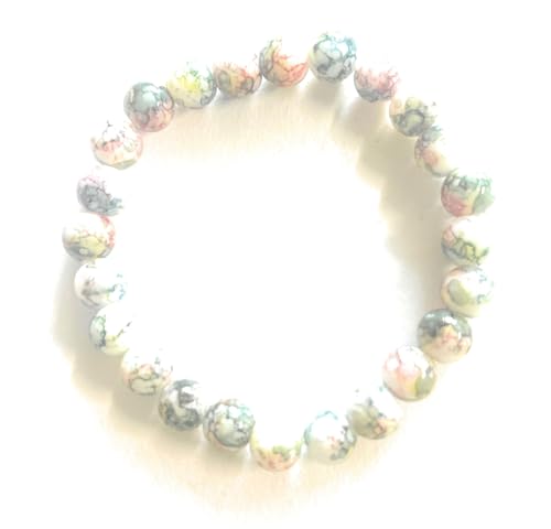 Image of Natural Yellow Jasper Gemstone Beaded Bracelet, 8mm Beads, Healing Crystal Stretch Bracelet