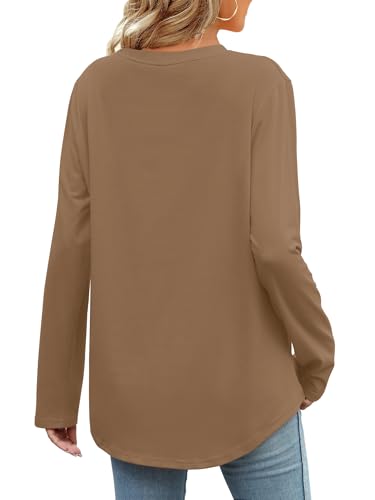 Image of Elesomo Womens Shirts Casual Crew Neck Short /Long Sleeve Tunic Tops Tees