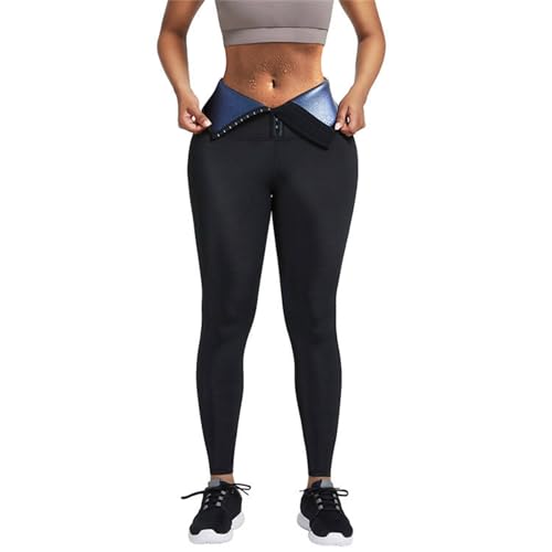 Image of GVV Sauna Sweat Shorts Pants for Women Compression Shapewear Body Shaper Tummy Control Thigh Slimming High Waist Workout Gym Exercise Yoga Thermo Trainer