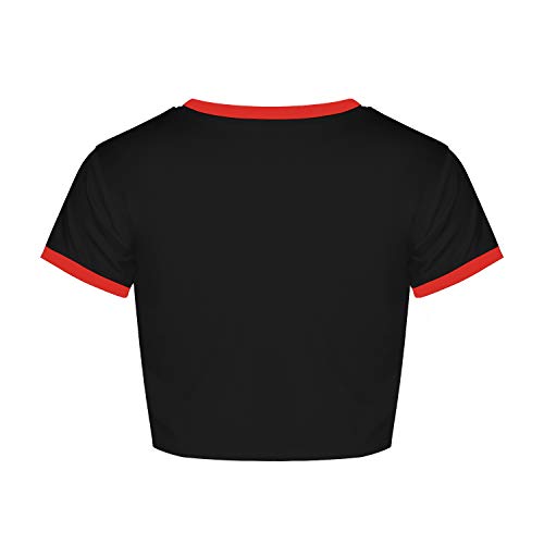 Womens Crop Tops Summer Casual Short Sleeve Goth Halloween Graphic Cropped T Shirts2