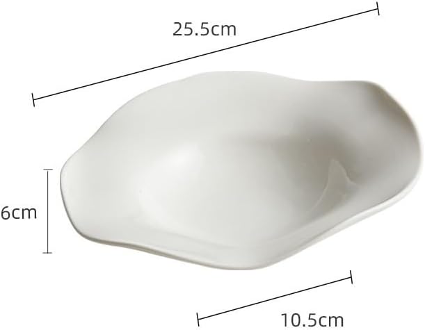 Dessert Plates Ceramic Plate Irregular Salad Plate Soup Plate Hotel Restaurant Creative White Plate Dessert Plate(Small)
