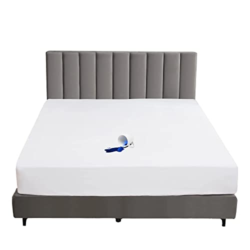 Guvar Mattress Protector Waterproof King Size Mattress Cover deep Pocket for 18 inches,Breathable and Soft Matressprotector King Bed,White