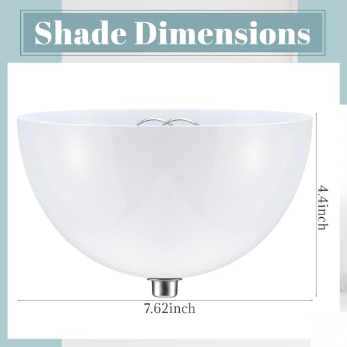 Image of Marsui 4 Pcs Clip on Dome Lamp Shade for A-type Bulb, 7 5 /8 inch Diameter x 4 1 /10 inch Height Ceiling Shade, Soft Glow Easy Clean Light Cover for Basement Hallway (Classic,Silver Clip)