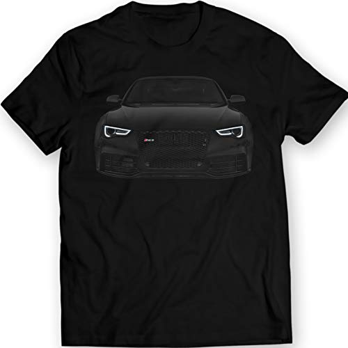 DTG Printing RS5 T-Shirt A5 S5 Sportback Quattro 100% Algodón (M, Negro)