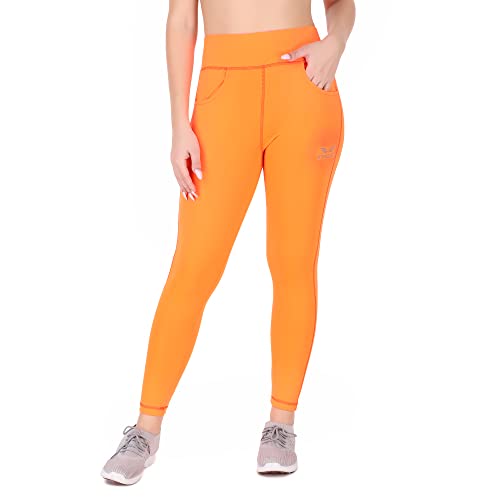 Image of Women High Waist 4-Way Stretchable Ankle Length Jeggings | Soft Lycra Gym Yoga Workout Tights for Women