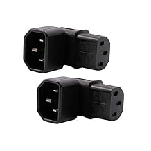 IEC C14 to C13 Power Adapter PDU Plug/Socket Down 90 Degree for LCD Wall Mount TV 2 Pack