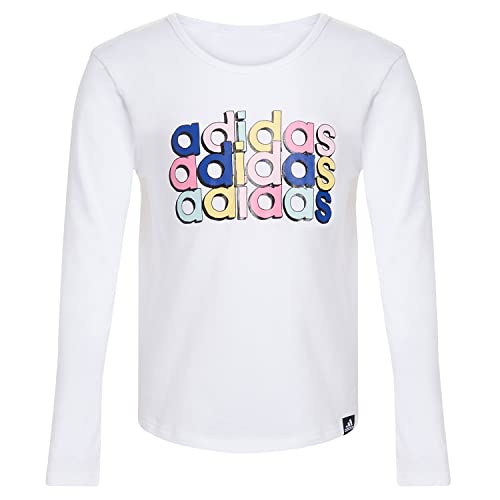 Image of adidas Girl's Long Sleeve Side-Vent Tee (Toddler /Little Kids)