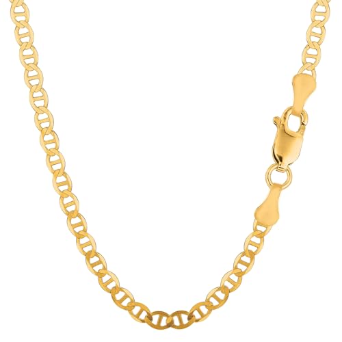 Jewelry Affairs 14K Yellow Gold Filled Solid Mariner Chain Necklace