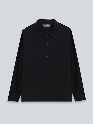 Image of StitchX Men's Half Placket Kurta Shirt with Roll Up Sleeves Pure Cotton