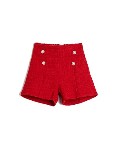 Shorts filles Koton rouge à taille élastique élastiquée et finitions poches