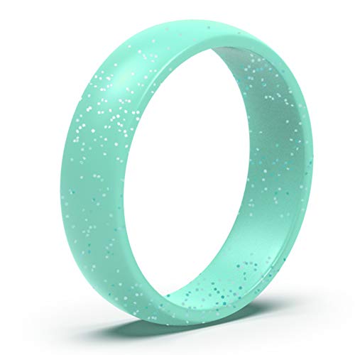 Wooany Silicone Wedding Ring for Women - 5&7 Packs Thin and Stackable Silicone Ring - Confortable and Skin Safe Rubber Wedding Bands for Women&Kids - Designed for U.S