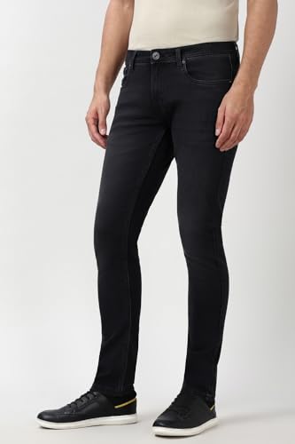 Image of Peter England Men's Skinny Fit Jeans | Denim Mid Washed | Casual Wear | Stylish Bottoms