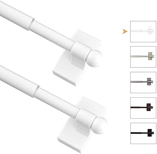 Coquilles Multi-Use Adjustable Magnetic Curtain Rods For Doors, Windows, Tool Boxes, 9-16 Inch, Easy Installation，2-Pack，White #TOP4