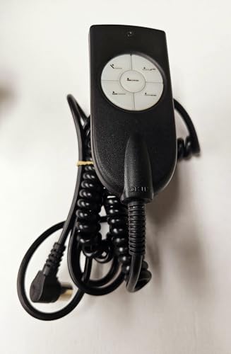 OKIN Télécommande de Lit Motorisé, 5 Boutons, Cordon Spiralé 1,5m, Compatible DEWERT DUOMAT OKIMAT, Connecteur DIN 5 Broches