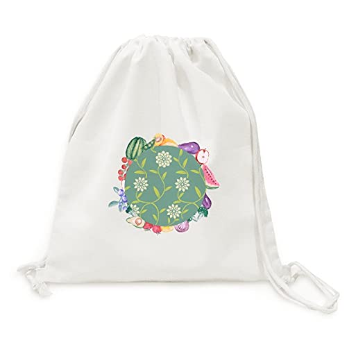 Beauty Gift fleurs d'un blanc vert sac pliable pour fruits et légumes