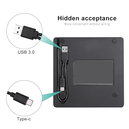 Reproductor de CD B52 USB 3.0 Tipo C lector portátil de DVD y grabadora con ranura SD TF 7
