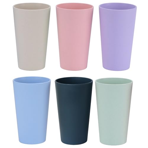 LuckyZone Wheat Straw 20 oz Unbreakable Cups (6 Pack)
