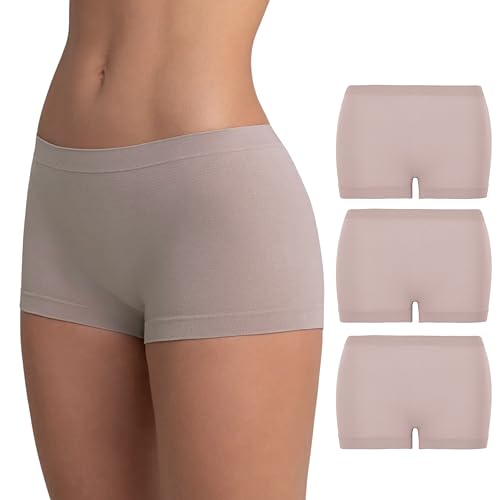 LOBA BY LUPO Kit 3 Calcinha Sem Costura Boxer Forro de Algodão Feminino Adulto, 3 Rosa Queimado, M
