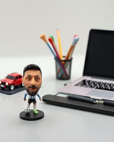 Image of Gifts- Messi Action Figure Football Player Figurine | Soccer Star Collectible with Ball | Desk Decor Toy for Sports Fans & Kid