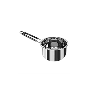 SKARS Induction Base Stainless Steel Plain Milk Pan/Sauce Pan/Tea Pan/Flat Base Tapeli Patila Sauce Pot Milk Boiler…