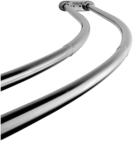 Kingston Brass CCD2171 Adjustable 60-Inch-72-Inch Double Curved Stainless Steel Shower Curtain Rod, Polished Chrome