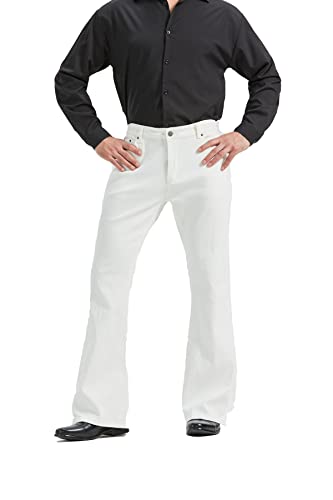 Men's 60s 70s Bell Bottom Jeans Pants Disco Denim Vintage Stretch Classic Comfort Flared Flares Outfits