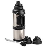 Manna Titan Stainless Steel Vacuum Insulated Jug Gift Set with 2 Extra Lids and an Ultimate Bottle Brush - 4L - Stainless Steel