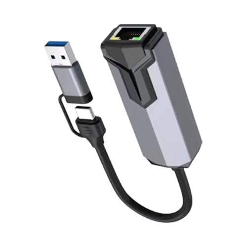 Xvilmaun Tarjeta De Red 5Gb,Adaptador Portátil 5Gbps Alta Velocidad | Tarjeta Ethernet Alámbrica 45 Gigabits,para Jugadores Trabajadores Streamers Oficina en el Hogar Portátil Tableta Videoconferencia