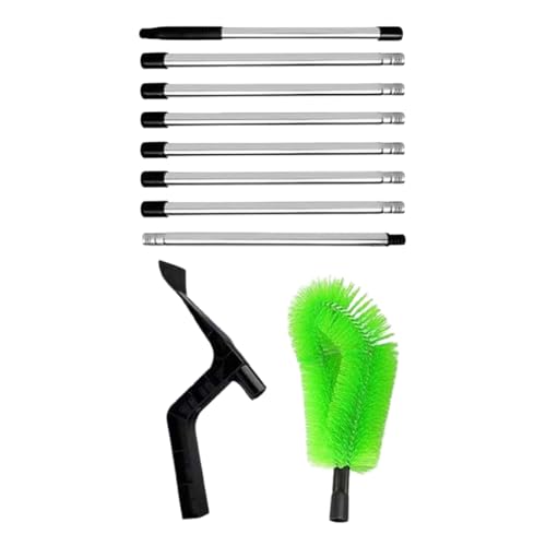 Herramienta Limpiadora De Canalones – Telescópico De Mano De 320 Cm, Cepillo Duradero De Acero Inoxidable, Limpieza Profunda De Hojas, Escombros, Ramas De De Canalones Fuera De Alcance | Jardín