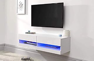 GFW TV Unit, White, H-30cm x W-120cm x D-38cm