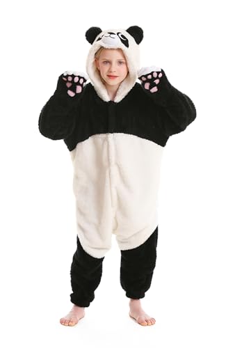 ATOZ Onesie for Kids Animal Pajamas Halloween Cosplay Costume for Girls Boys Panda 10-11Y