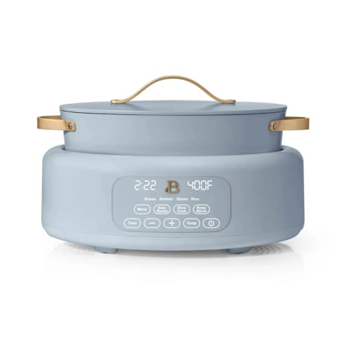 Beautiful 10-in-1 Electric Multi-Cooker, 6QT, – 7 Presets, Oven-Safe (Cornflower Blue)